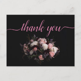 Dark Vintag burgundy Floral Danke Postc Postkarte