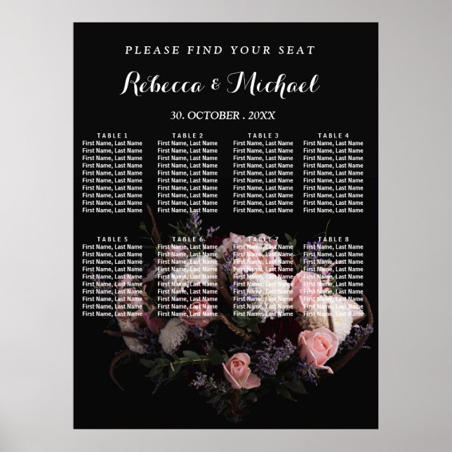 Dark Vintag Floral Poster (Vorne)