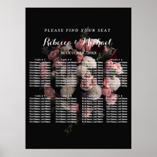 Dark Vintag Floral Poster