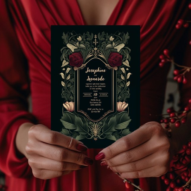 Dark Vintag Gothic Floral Wedding Einladung (Von Creator hochgeladen)