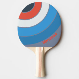 Dark Vintage Circle Stripe with Name Tischtennis Schläger