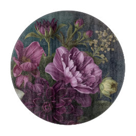 Dark Vintage Flowers Schneidebrett
