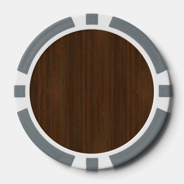 Dark Walnut Brown Bamboo Wood Grain Look Pokerchips (Vorderseite)