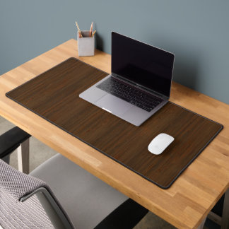 Dark Walnut Brown Bamboo Wood Grain Look Schreibtischunterlage