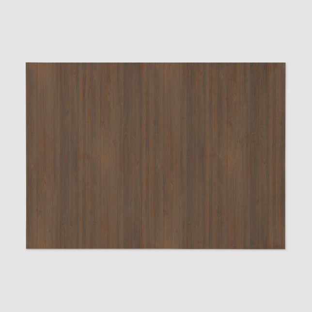 Dark Walnut Brown Bamboo Wood Grain Look Seidenpapier (Vorderseite)