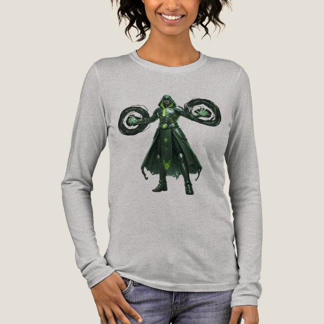 Dark Warlock Magic Gamer Aesthetic Streetwear Tri-Blend Shirt (Vorderseite)