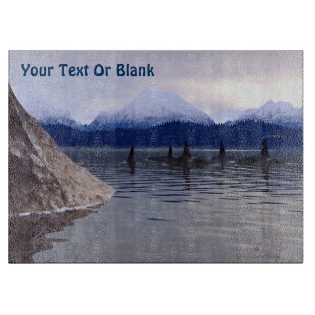 Dark Water Orca Schneidebrett (Vorderseite)