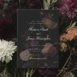 Dark Wedding Romantic Moody Blume Malerei Save The Date