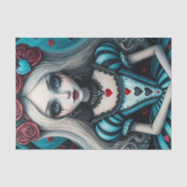 Dark Whimisical Goth Alice Decoupage Paper Seidenpapier