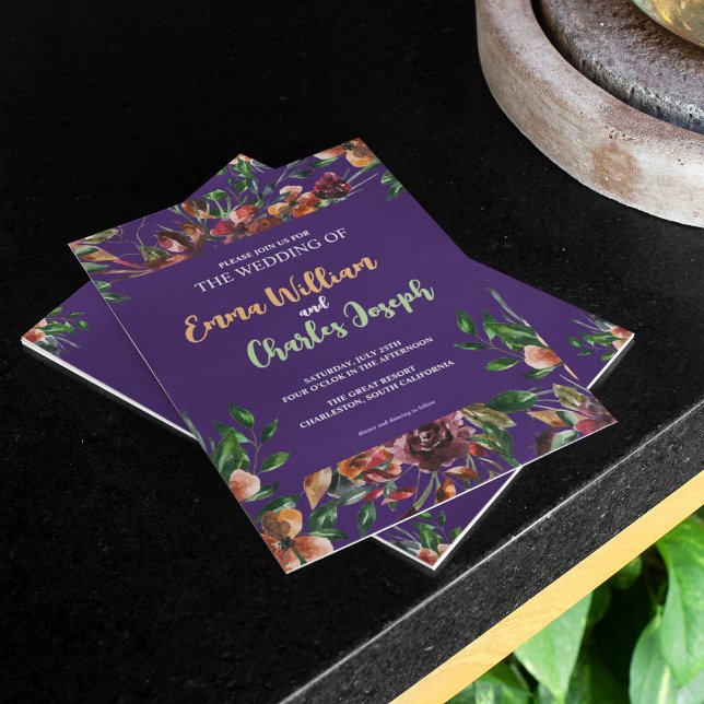 Dark Wild Blume Hochzeit Thema Einladung (Von Creator hochgeladen)