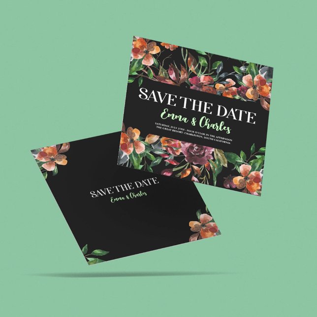 Dark Wild Blume Save the Date Einladung (Von Creator hochgeladen)