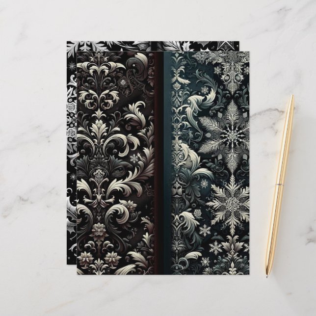 Dark Winter Gothic Paper Craft Cardstock (Vorderseite/Rückseite Beispiel)