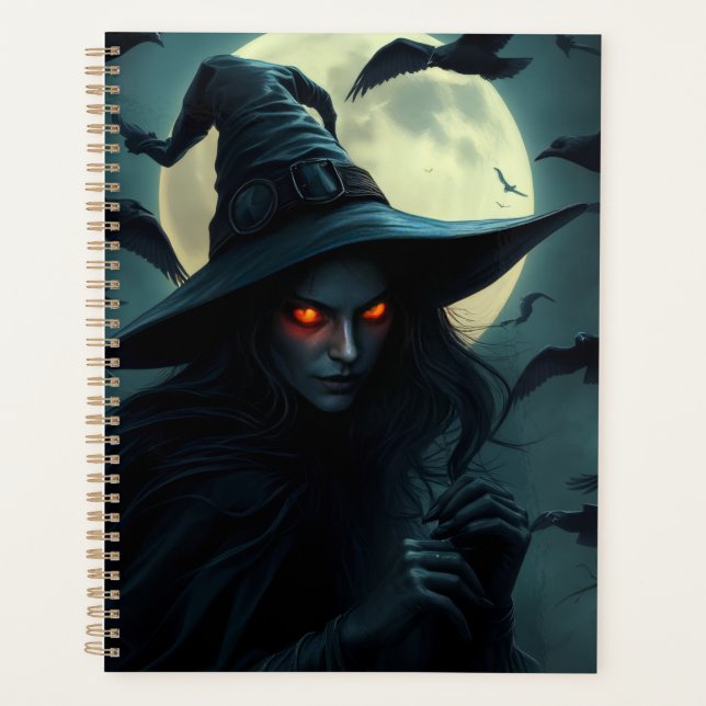 Dark Witch Halloween Planner | Gothic Aesthetic Planer (Vorderseite)
