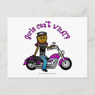 Dark Woman Biker Postkarte