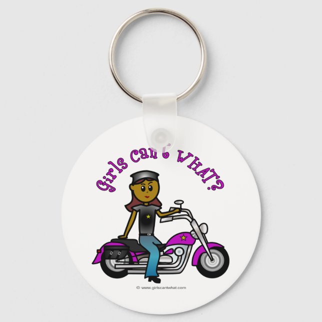 Dark Woman Biker Schlüsselanhänger (Vorderseite)
