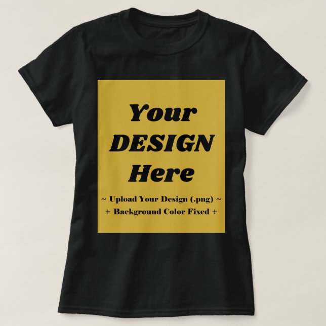 Dark Women's Tee with Metallic Gold Design Bg (Design vorne)