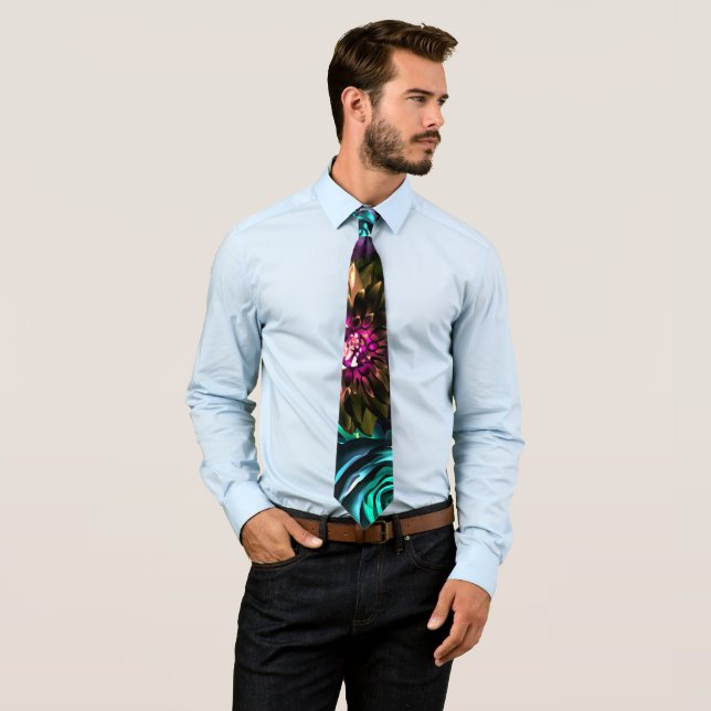 Dark Wonderland Bold Glamour Floral Blume Neck T Krawatte (Beispiel)