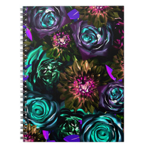 Dark Wonderland Bold Glamour Floral Blume Notizblock