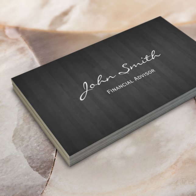 Dark Wood Financial Advisor Business Card Visitenkarte (Von Creator hochgeladen)