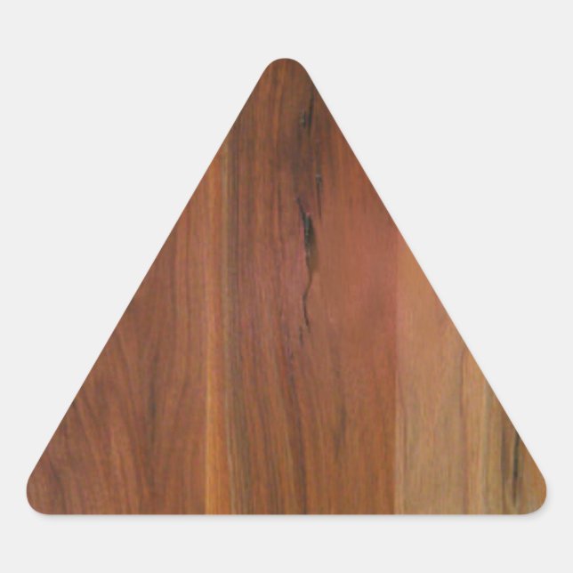 Dark Wood Grain Floor Dreieckiger Aufkleber (Vorderseite)