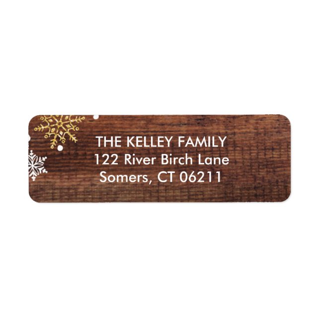 Dark Wood Holiday Address Label (Vorne)
