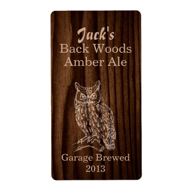 Dark Wood & Owl Zuhause Brew Beer Label (Vorne)