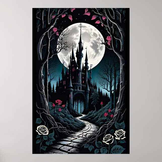 Dark Woods Castle Fantasy Poster (Vorne)