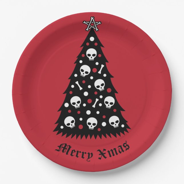 Dark Xmas Tree Pappteller (Vorderseite)