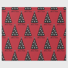 Dark Xmas Tree Wrapping Paper Geschenkpapier
