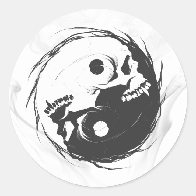 Dark Yang religiöses Symbol Runder Aufkleber (Vorderseite)