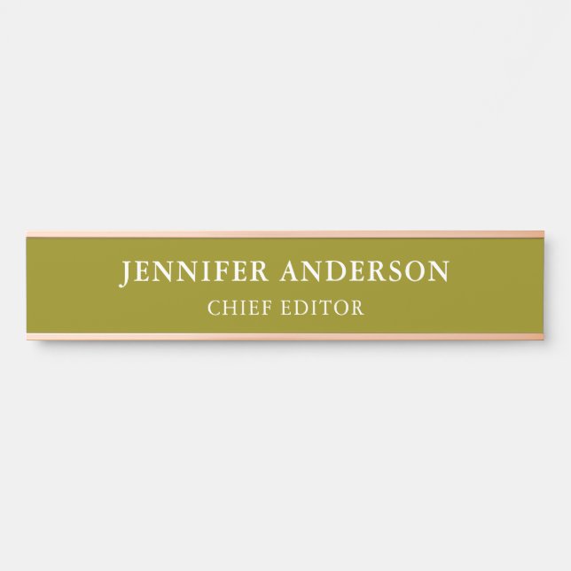 Dark Yellow Professional Modern Plain Minimalist Türschild (Vorderseite )