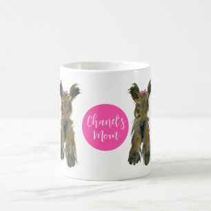 Dark Yorkie mit Pink Bow Kaffeetasse