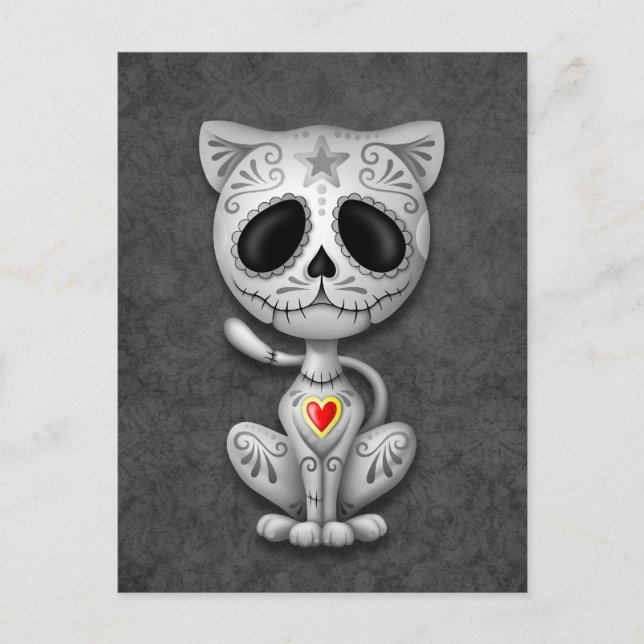 Dark Zombie Sugar Kitten Postkarte (Vorderseite)