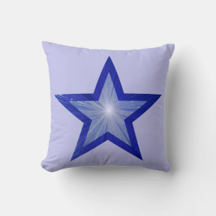 DarkBlue Stern 'Text' Kissenbezug Quadrat hellblau Kissen