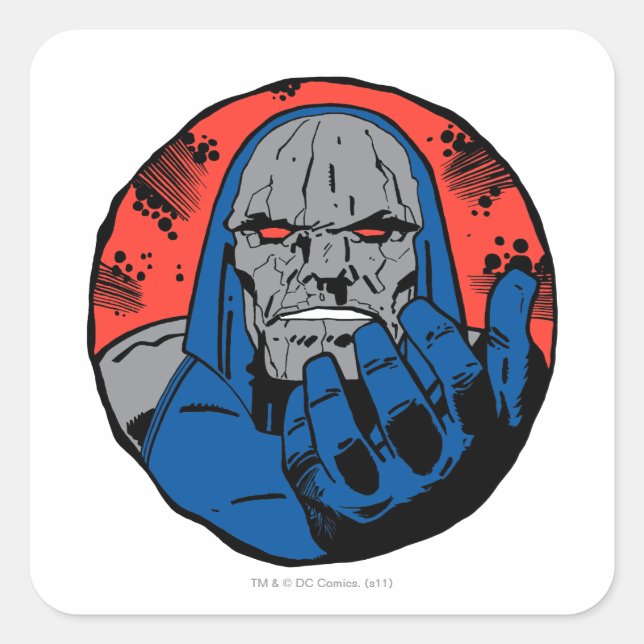 Darkseid Head Shot 2 Quadratischer Aufkleber (Vorderseite)