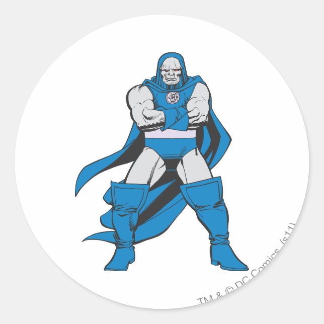 Darkseid Posen Runder Aufkleber (Vorderseite)