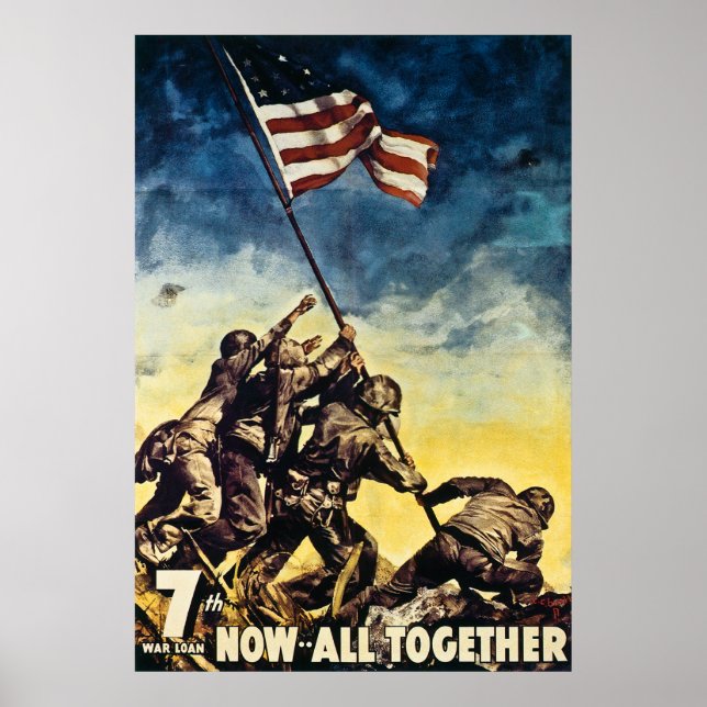 Darlehen aus dem 7. Krieg jetzt alle zusammen Vint Poster (Vorne)