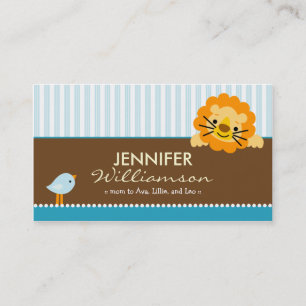 Darling Aqua Lion & Birdie Mommy Calling Card Telefonnummerkarte