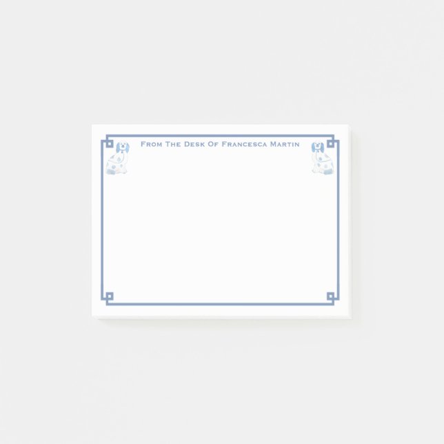 Darling Blue and White Staffordshire Spanischer Sc Post-it Klebezettel (Vorderseite)
