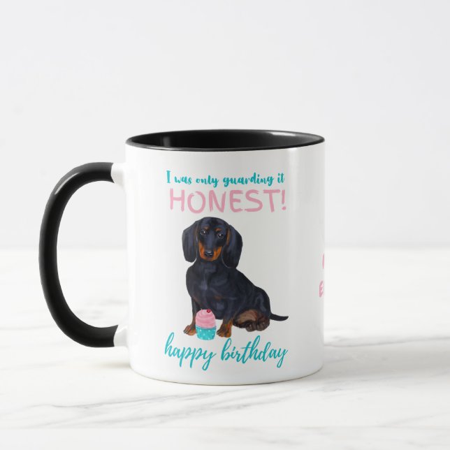 Darling Dackel Hund Funny MAMA oder Vater Geburtst Tasse (Links)