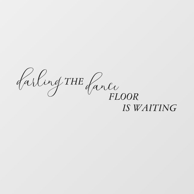 Darling Dance Floor Fun Wedding Bad Fensteraufkleber (Blatt)