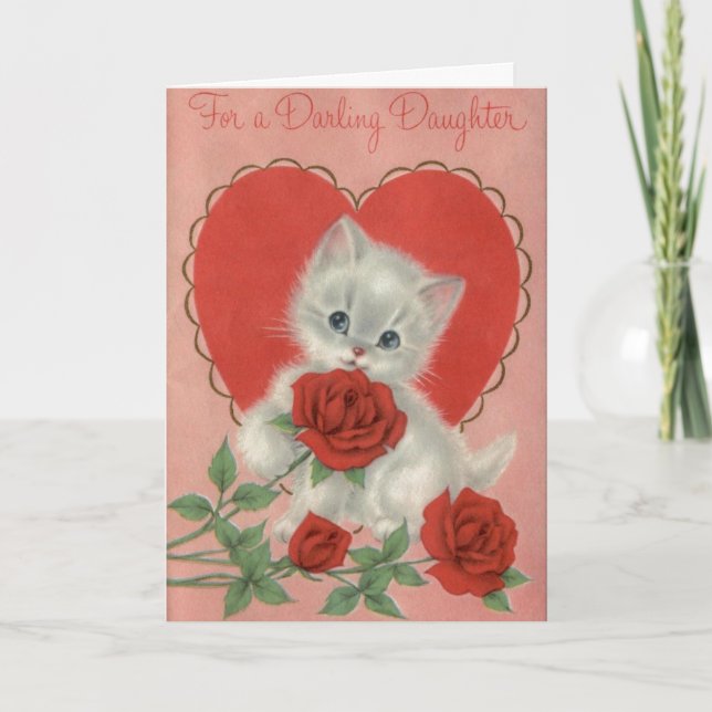 Darling Daughter Valentins Grußkarte Feiertagskarte (Vorderseite)