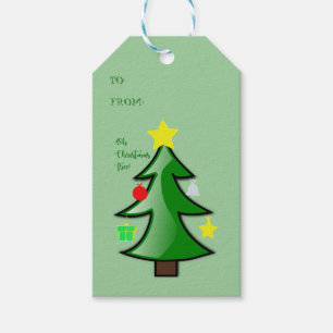 Darling Decorated Christmas Tree on a a Geschenkanhänger