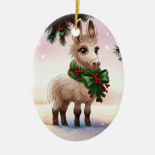 Darling Donkey Weihnachtsfeiertag Keramik Ornament