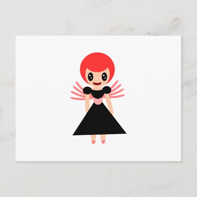 Darling Fairy 72 mit rotem Haar Postkarte (Vorderseite)