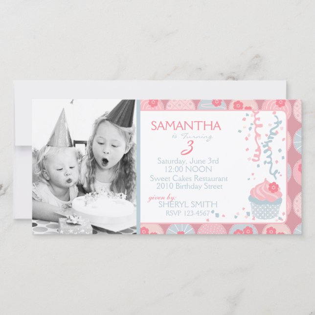 Darling Girl Einladung Foto Card (Vorderseite)