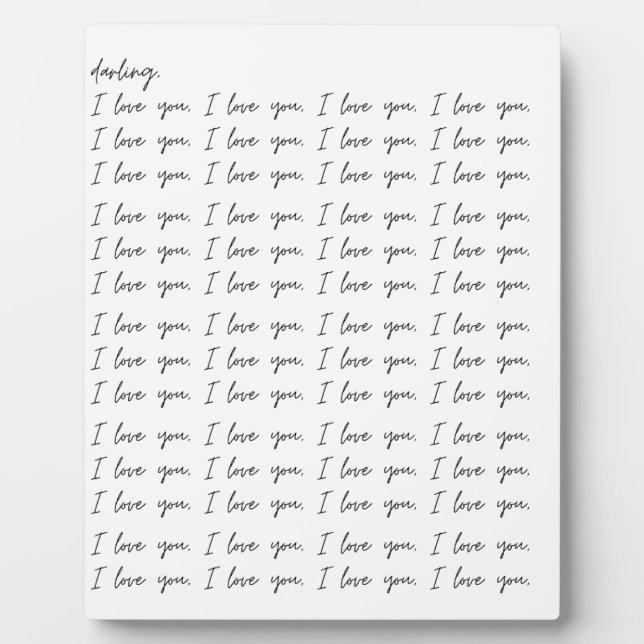 Darling I Love You Art Plaque Display (Devant)