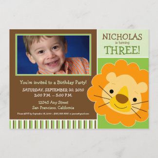 Darling Lion Boys Geburtstagsparty Invite (Limon) Einladung