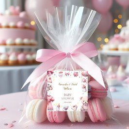 Darling Pink Bezaubernde Babydusche Blüte Quadratischer Aufkleber
