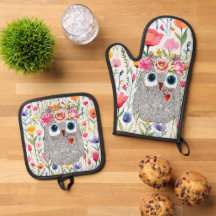 Darling Pink Crown Floral Owl